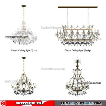 221912. Classic Ceiling light Sketchup Models