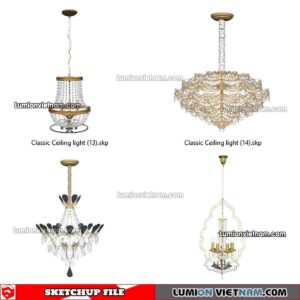 221912. Classic Ceiling light Sketchup Models