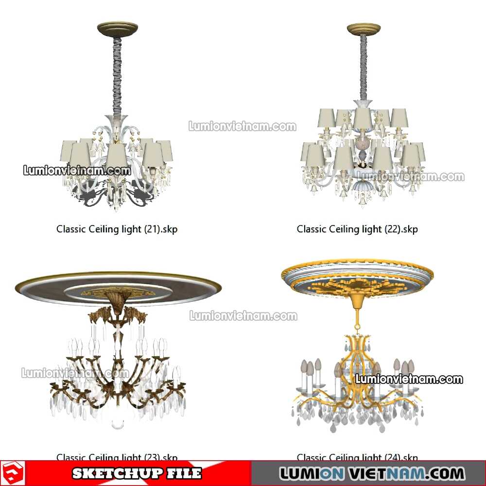 230105-Classic-Ceiling-Light-(6)-Sketchup-Models