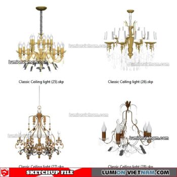 221912. Classic Ceiling light Sketchup Models