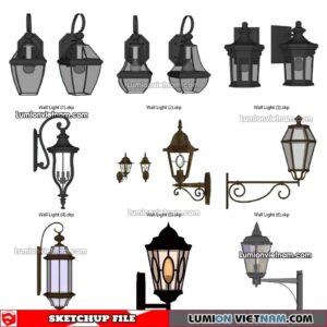 221912. Classic Wall Light Sketchup Models