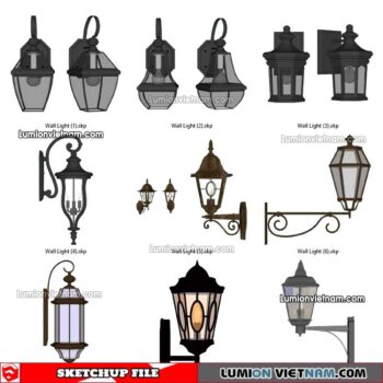 221912. Classic Wall Light Sketchup Models