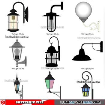 221912. Classic Wall Light Sketchup Models
