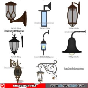 221912. Classic Wall Light Sketchup Models