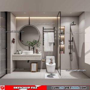 23012023. Bathroom Sketchup Interior Model