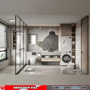 23012023. Bathroom Sketchup Interior Model