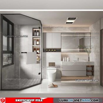 23012023. Bathroom Sketchup Interior Model