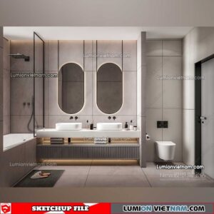 23012023. Bathroom Sketchup Interior Model