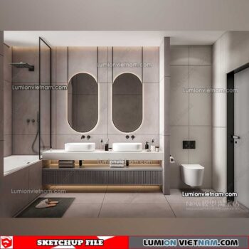 23012023. Bathroom Sketchup Interior Model