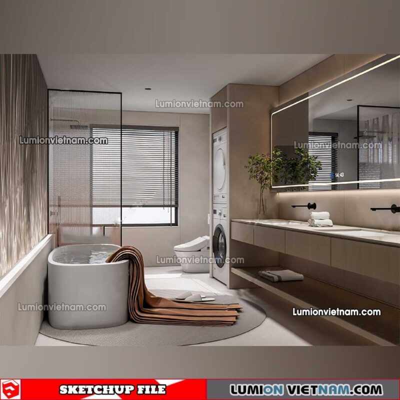 23012023. Bathroom Sketchup Interior Model