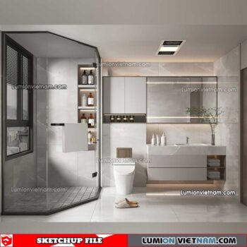 23012023. Bathroom Sketchup Interior Model