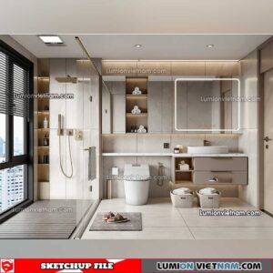 23012023. Bathroom Sketchup Interior Model