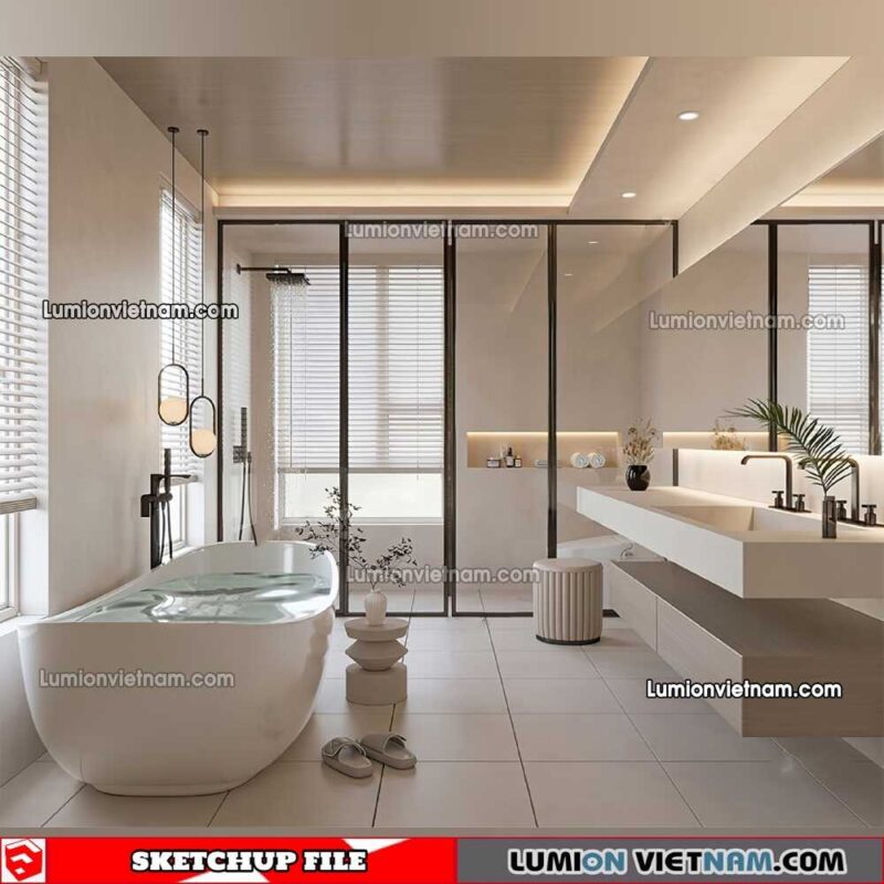 23012023. Bathroom Sketchup Interior Model