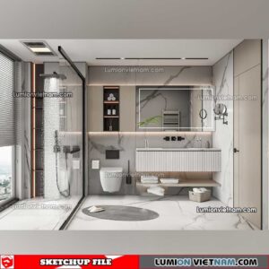 23012023. Bathroom Sketchup Interior Model