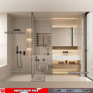 23012023. Bathroom Sketchup Interior Model