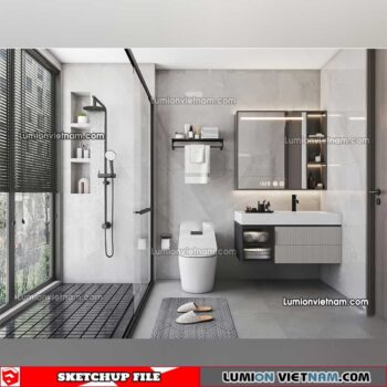 23012023. Bathroom Sketchup Interior Model