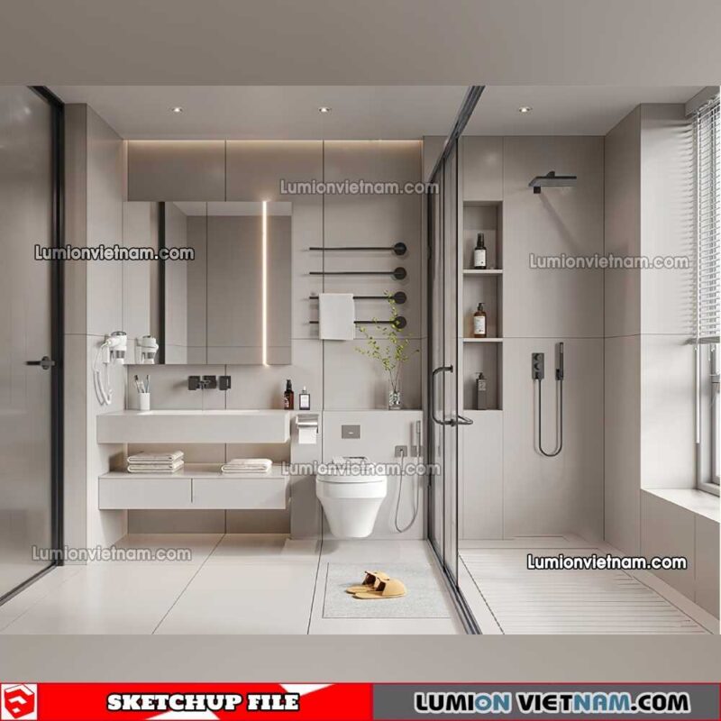 23012023. Bathroom Sketchup Interior Model