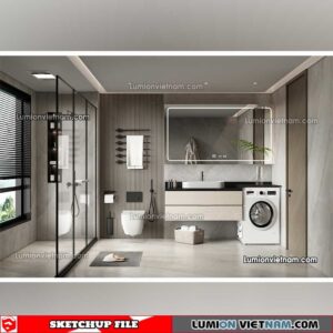 23012023. Bathroom Sketchup Interior Model