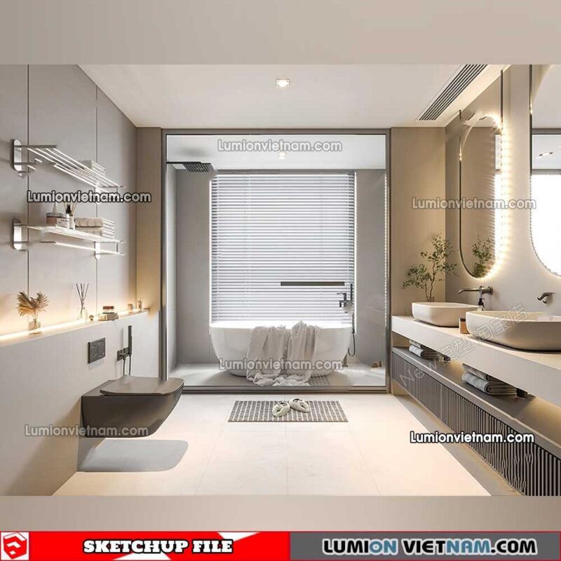 23012023. Bathroom Sketchup Interior Model