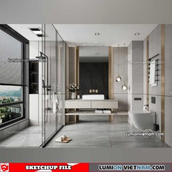 23012023. Bathroom Sketchup Interior Model