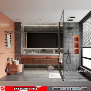 23012023. Bathroom Sketchup Interior Model