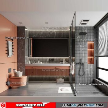 23012023. Bathroom Sketchup Interior Model
