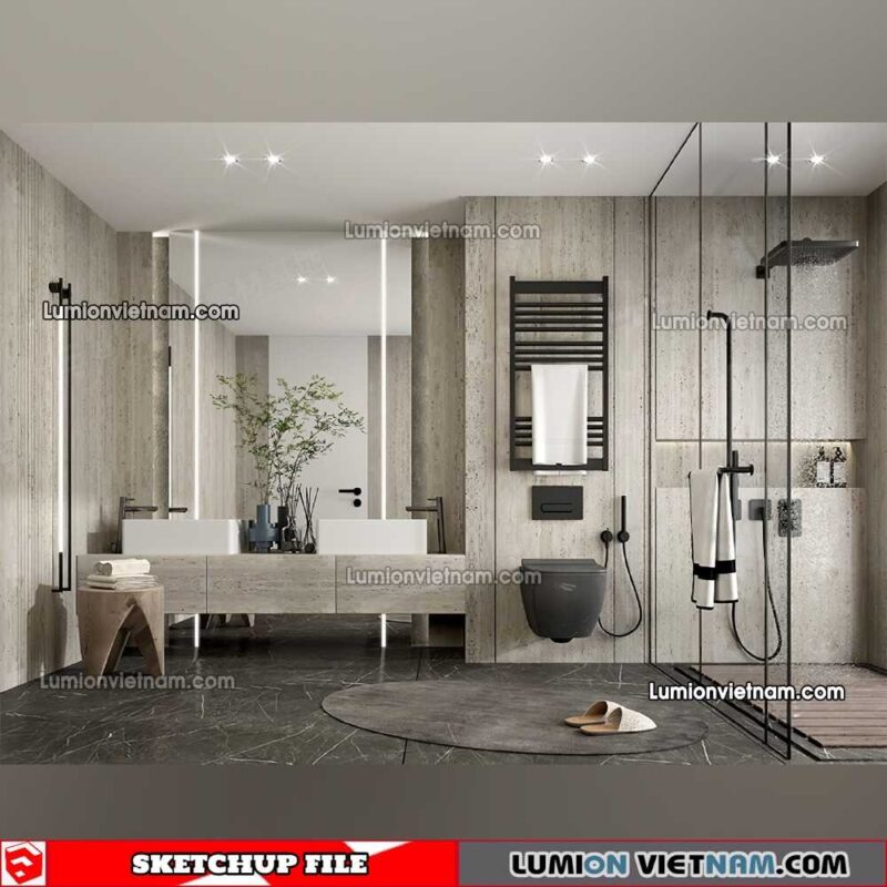 23012023. Bathroom Sketchup Interior Model