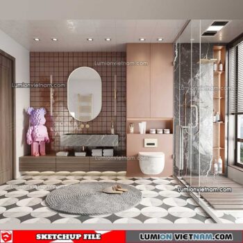 23012023. Bathroom Sketchup Interior Model