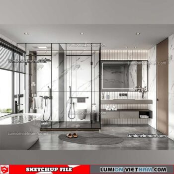 23012023. Bathroom Sketchup Interior Model