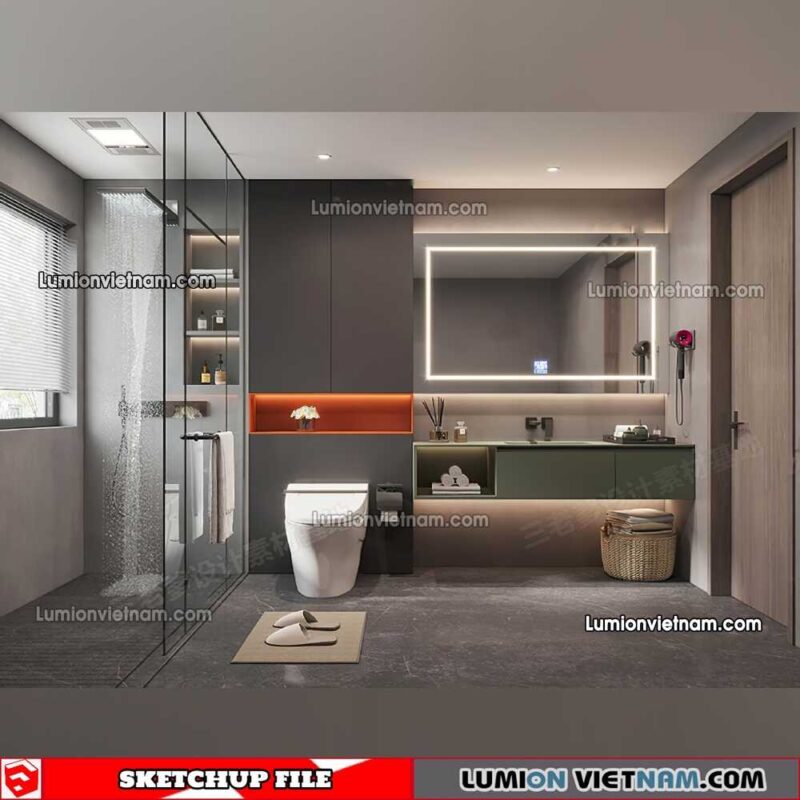 23012023. Bathroom Sketchup Interior Model
