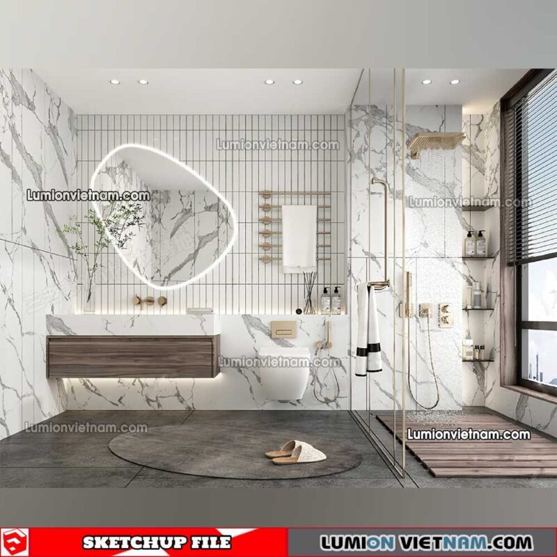 23012023. Bathroom Sketchup Interior Model