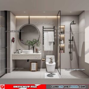 23012023. Bathroom Sketchup Interior Model
