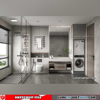 23012023. Bathroom Sketchup Interior Model