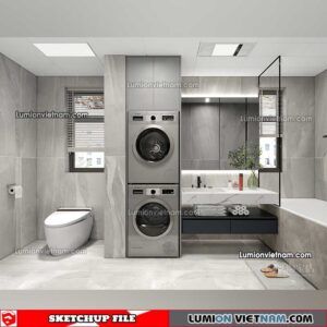 23012023. Bathroom Sketchup Interior Model