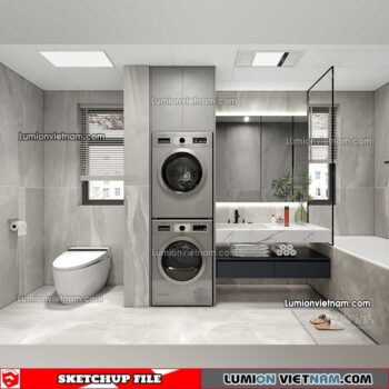 23012023. Bathroom Sketchup Interior Model