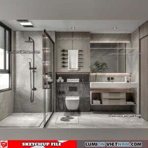 23012023. Bathroom Sketchup Interior Model