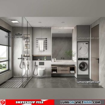 23012023. Bathroom Sketchup Interior Model