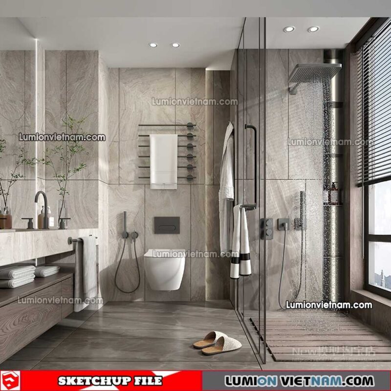 23012023. Bathroom Sketchup Interior Model