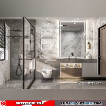 23012023. Bathroom Sketchup Interior Model