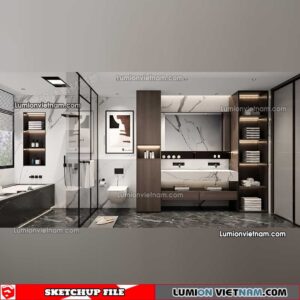 23012023. Bathroom Sketchup Interior Model