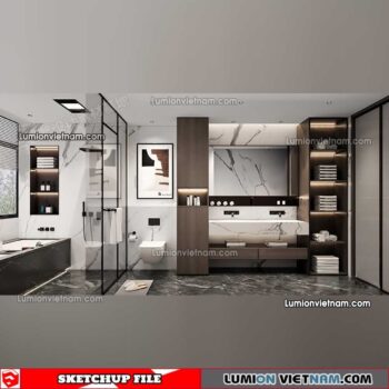 23012023. Bathroom Sketchup Interior Model