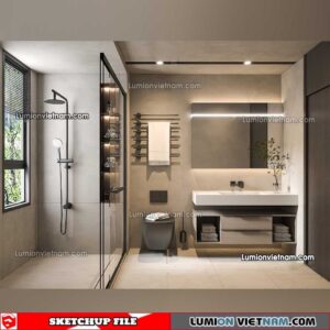 23012023. Bathroom Sketchup Interior Model