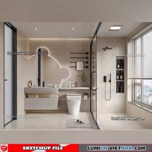 23012023. Bathroom Sketchup Interior Model