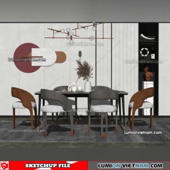 230114. Dining Table Sketchup Models