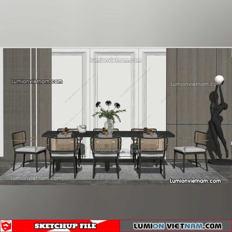 230114. Dining Table Sketchup Models