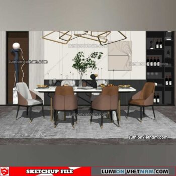 230114. Dining Table Sketchup Models
