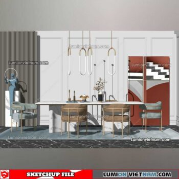 230114. Dining Table Sketchup Models