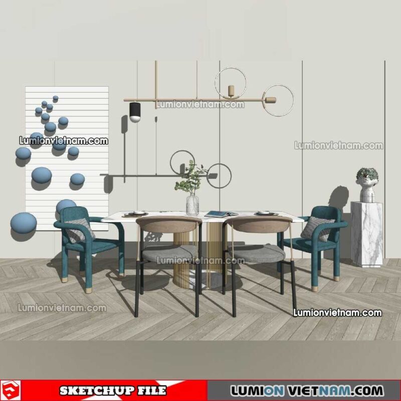 230114. Dining Table Sketchup Models