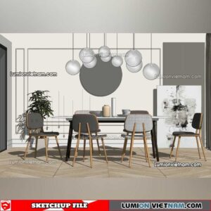 230114. Dining Table Sketchup Models
