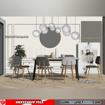 230114. Dining Table Sketchup Models